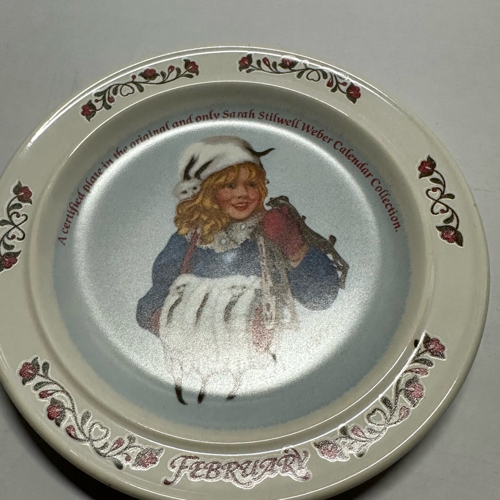 Newell pottery month plate February #5949A Sarah Stillwell‎ Webber collection